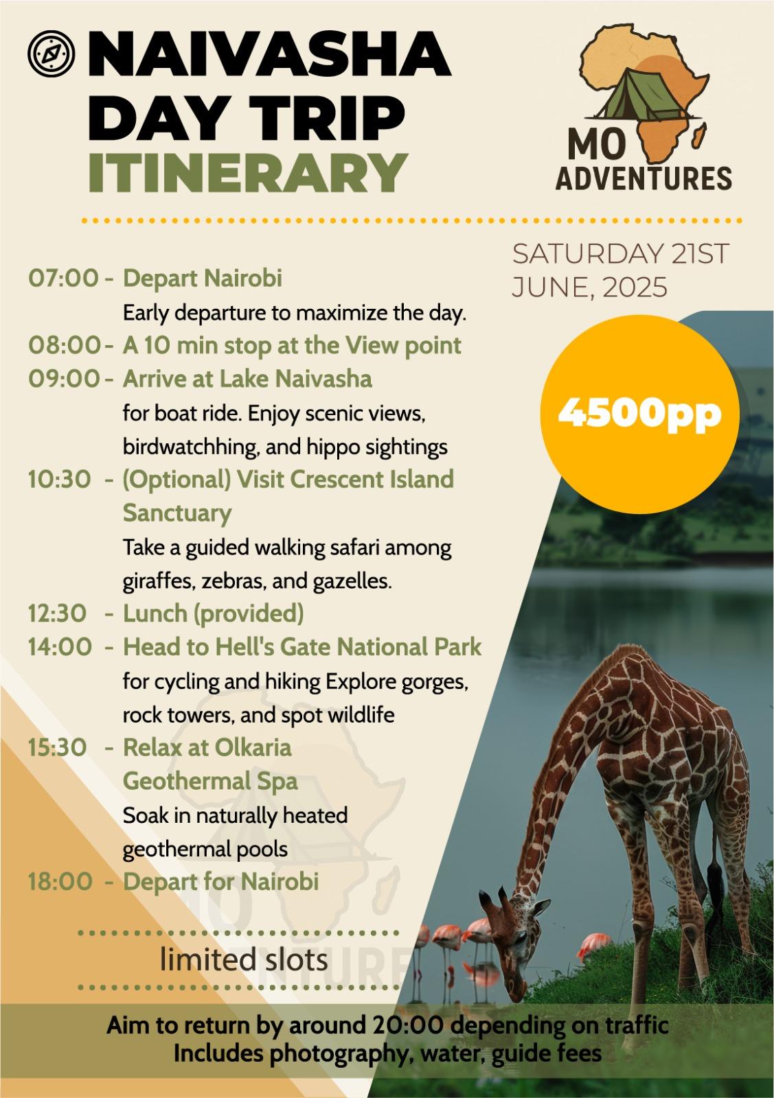 MO ADVENTURES NAIVASHA DAY TRIP